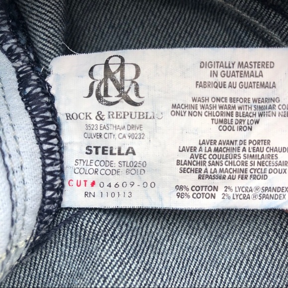 Rock & Republic Stella Straight Jeans Size 27 - Picture 9 of 10